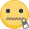 Zipper-Mouth Face emoji on Facebook